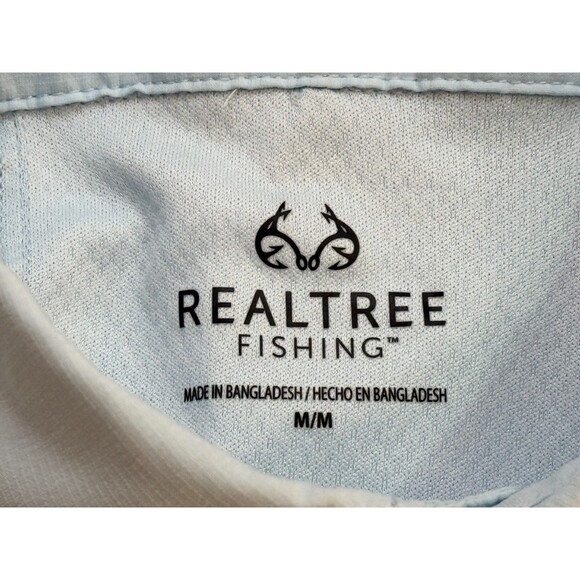 REALTREE FISHING Men's Short Sleeve Button Down Fishing Shirt Blue Medium - Picture 4 of 6